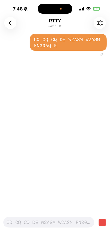 RTTY transmitting on iPhone